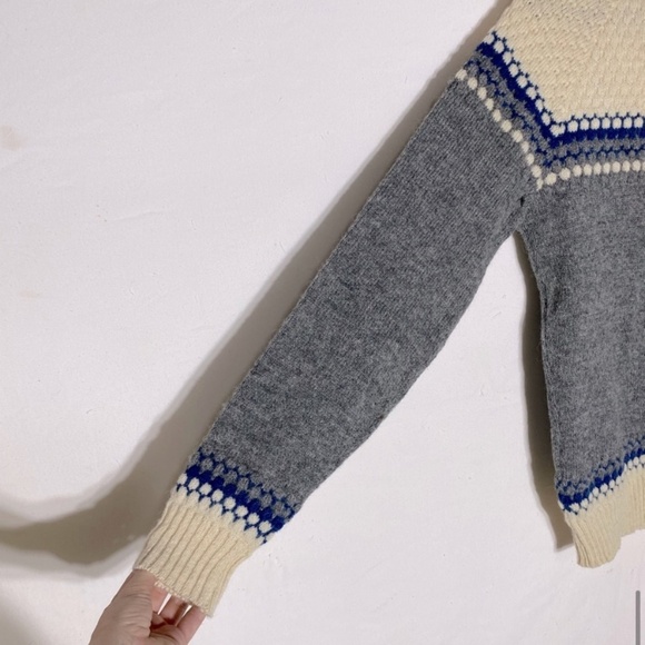 Vintage Norvyk Textured Knit Wool Crew Neck Sweater M - Picture 9 of 14